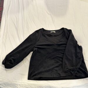 Marine Layer Black Women's Velvet Blouse